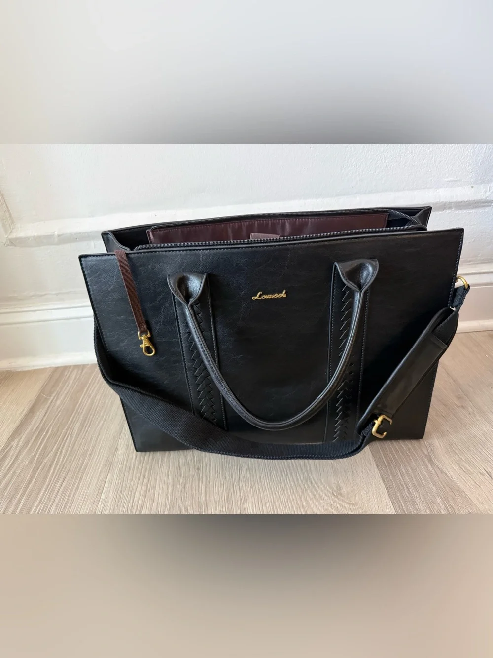 Lovevook Leather Laptop/Work Tote Bag